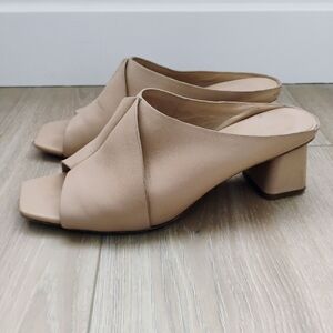 Vince Tan Block Heel Mules